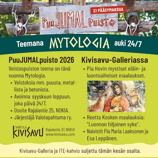 PuuJUMALpuisto 2026 - avoinna joka päivä 24/7, syyskuun loppuun asti.