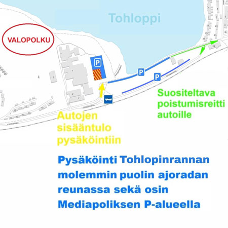 Valopolku 2025 - Kartta, tapahtuma-alue, saapuminen, pysäköinti, poistuminen